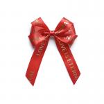 China Color Size Customized Printed logo Pre-tie Satin Ribbon Gift Ribbon Bow for sale