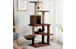 China Cat Scratching Tree Natural Multi-level Platform Wooden  Cat Tree With Hammock supplier