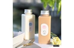 China Disposable Plastic Beverage Bottles 16 Oz 400ml Clear Square PET Bottles BPA Free supplier
