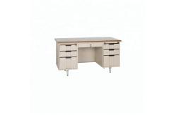 China Wooden Desktop 1.2 MM Thick Metal Frame Steel Computer Table supplier