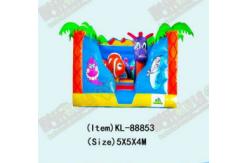 China Blue Ocean Park Inflatable Small Bouncy Castle House For Rental supplier