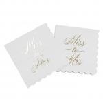 Gold Foil Cocktail Paper Napkins Serviettes Disposable For Weddings for sale