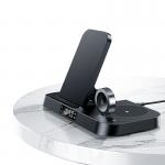 15W Qi Collapsible Wireless Charger Station 275g Alarm Clock Charging Dock for sale