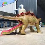 Customized 6M  Dinosaur Playground Equipment Fiberglass Stegosaurus Slide