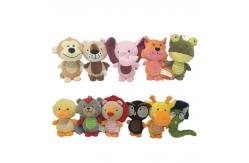 China Animal Figures 11 Asstd Plush Stuffed Pet Toys With Squeaker And Plastic Paper supplier