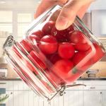Wide Opening Recycled Glass Jars With Lid , Fermenting Glass Preserving Jars