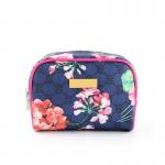 Waterproof Floral Printed Canvas Custom Cosmetic Bag for sale