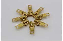 China Garment Unique Gold Double Metal Zipper Pulls Slider Jacket Zipper Replacement supplier