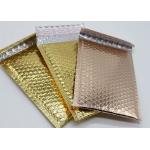 Rose Gold Metallic Bubble Wrap Mailing Envelopes 6x10 Light Weight For Shipping for sale