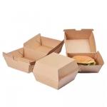 Customized Hamburger Box Printing With Biodegradable Disposable Corrugated Kraft Paper for sale