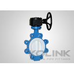2pc PTFE Seated Butterfly Valve Concentric, Wafer Lugged Flanged Ductile Iron for sale