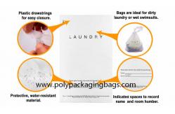 China Biodegradable LDPE Plastic Laundry Bag With Cotton String Rope supplier
