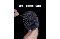 China White Toilet Brush And Holder Set Silicone Bristles With Tweezers supplier