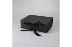 China Durable T Shirt Black Rigid Gift Box , Hoody Cardboard Box With Flap Lid supplier