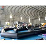 Black And White Factory Inflatable Large Track Racing Inflatable Obstacle Course