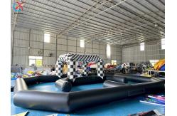 China Black And White Factory Inflatable Large Track Racing Inflatable Obstacle Course supplier