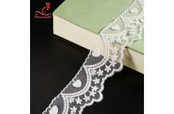 China Cotton White Embroidered Lace Trim 5.6cm Width Static - Cling Resistant supplier