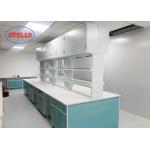 Dark Green Lab Island Bench With White Ceramic Countertop In Research Institute for sale