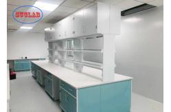 China Dark Green Lab Island Bench With White Ceramic Countertop In Research Institute supplier