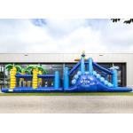 Giant Crazy Inflatable Obstacle Race Blue Color For Kids And Adults for sale