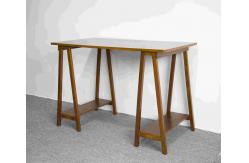 China Walnut Solid Wood Home Office Desk Workstation With Desktop Panel supplier