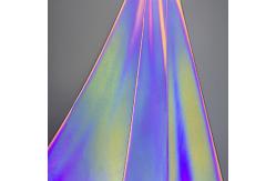 China Iridescent Rainbow Reflective Fabric Material Spandex Reflector Elastic Stretch Polyester supplier
