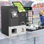10.1 inch Dual Screen Self Check Out Kiosk Cash Coin Handling Machine for sale