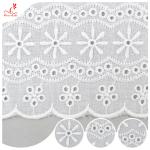Durable Embroidered Ribbon Trim For Wedding Curtain / White Tulle Trim