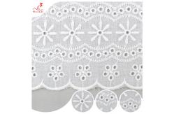 China Durable Embroidered Ribbon Trim For Wedding Curtain / White Tulle Trim supplier