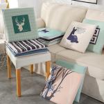 PP Cotton Filling Plush Seat Cushions Square Shape Nordic Style Skin Friendly for sale
