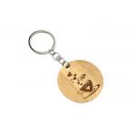 Bamboo Slice Cute Metal Keychain Round 32mm Flat Zinc Alloy for sale