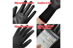 China Lengthen Anti Static Gloves Polyester Black ESD PU Palm Coated supplier