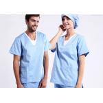 Anti Chlorine Medical Healthcare Scrubs Uniforms With Two Front Patch Pockets for sale