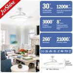 Standard Wind LED Ceiling Fan with Retractable PC Blades and Air Conditioning Function