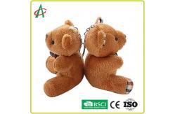 China 8cm Plush Teddy Bear Handcraft With Metal Keyring BSCI certificate supplier
