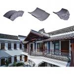 Chinese Style Restaurant Interior Outdoor Pavilion Roof Design Traditional Clay Roof Tiles Grey for sale