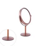 Adjustable Silver Rotating Tabletop Makeup Vanity Mirror with 1X/2X Magnification for sale