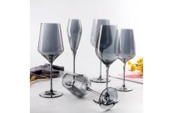 China Classic Long Stem Smoky Crystal Wine Glasses With Decanter Food Grade supplier