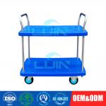 Two Layer Light Duty Moving Platform Hand Pulled Trolley with 4 Wheels for sale