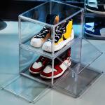 Magnetic Closure Clear Stackable Acrylic Shoe Boxes For Sneakers for sale