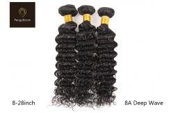 China Single Drawn 8a Natural Peruvian Deep Wave Hair Bundles 8inch supplier