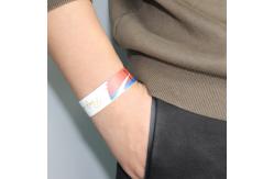 China Waterproof Sequential Numbering / Barcoding Tyvek Paper Wristbands for Security Control supplier