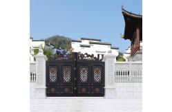 China Grey Coated Metal Frame Aluminium Slide Gate Retractable Swing Folding Entrance Door supplier