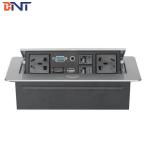 Oval Pop  Up Button Silver Table  Flip Up Power Data Connector With  1*HDMI Configuration for sale