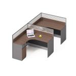 L2860*W1430*H1100mm Table With Partition Office Double Seats for sale