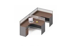 China L2860*W1430*H1100mm Table With Partition Office Double Seats supplier