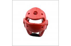 China Red Flexible Taekwondo Helmet Face Shield With Nylon Strap supplier