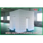 Inflatable Photo Studio White Portable Inflatable Square Photo Booth With Led Lights With 2 Doors for sale