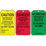 Scaffolding Safety Tag Polyester Waterproof Durable Lockout Tag for sale