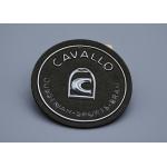 Microfiber Material Embossed Patches With Custom Silver Logo for sale